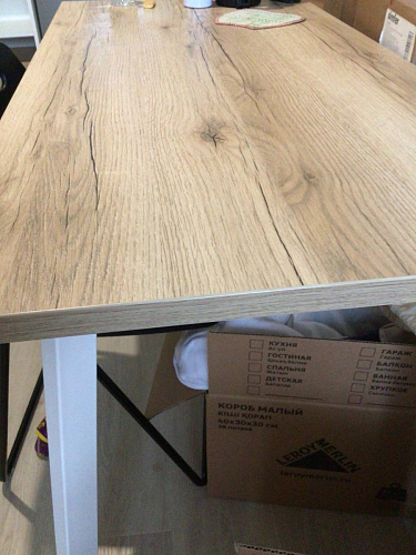 Стеклянный стол Фостер 120(160)х120х76 белый мрамор / черный фото покупателя 3