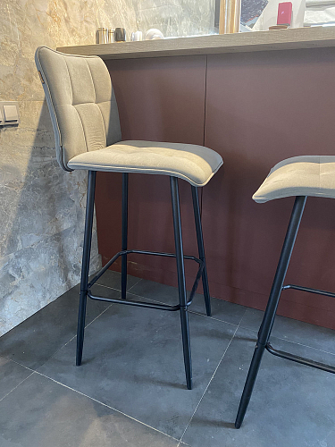 Полубарный стул Bari/Бари серый велюр фото покупателя 4