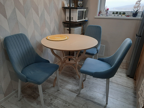 Стул на металлокаркасе Kora beige / black фото покупателя 244