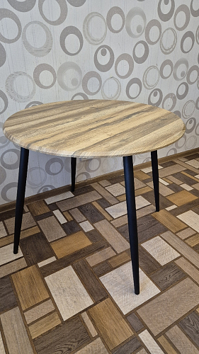 Стеклянный стол Абилин 100(140)х100х76 мрамор черный / черный матовый фото покупателя 63