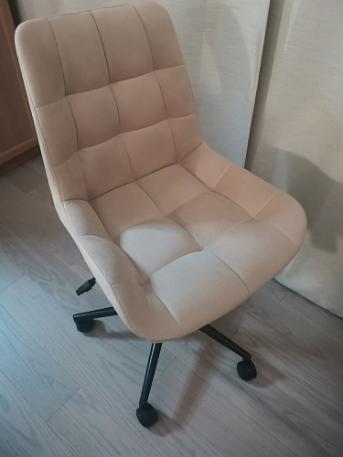 Компьютерное кресло Честер экокожа бежевая / белый фото покупателя 49