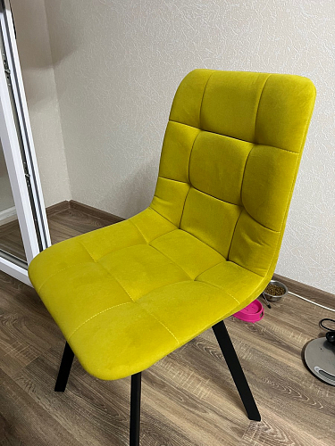 Стул на металлокаркасе Чилли К черный / зеленый фото покупателя 612