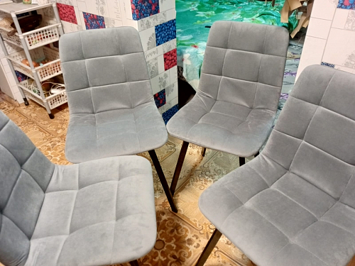 Стул на металлокаркасе Чилли К светло-серый велюр / черный каркас фото покупателя 509