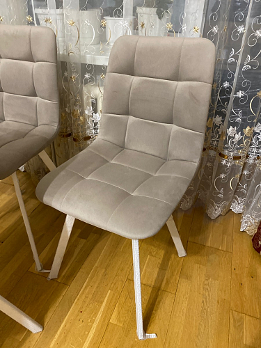 Стул на металлокаркасе Чилли К светло-серый велюр / черный каркас фото покупателя 608