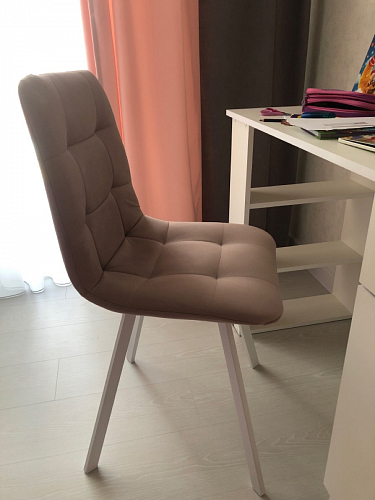 Стул на металлокаркасе Чилли К светло-серый велюр / черный каркас фото покупателя 708