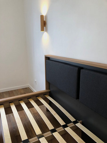 Двуспальная кровать Клауд 160х200 парящая дуб крафт золотой / антрацит фото покупателя 456