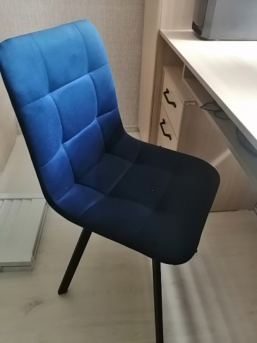 Стул на металлокаркасе Чилли К светло-серый велюр / черный каркас фото покупателя 644