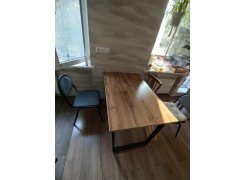 Деревянный стол Лота Лофт 120(160)х75 черный матовый / бетон светлый фото покупателя 413