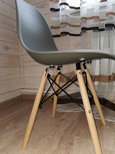 Пластиковый стул Eames PC-015 серо-голубой / дерево фото покупателя 81
