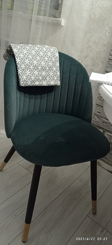 Стул на металлокаркасе Gabi 1 light blue / black / gold фото покупателя 988