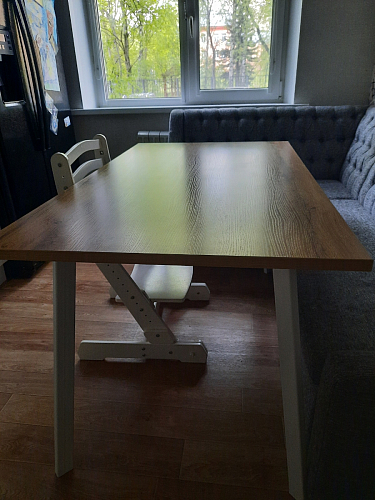 Стол Тринити Лофт 120 32 мм дуб галифакс табако / черный матовый фото покупателя 459