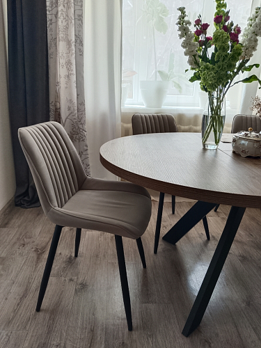 Стул на металлокаркасе Седа 360 К латте (velutto 08) / белый фото покупателя 97