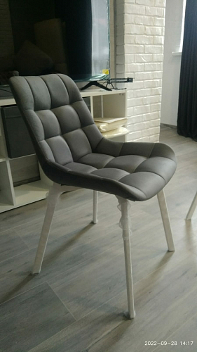 Стул на металлокаркасе Челси бежевый / белый каркас фото покупателя 80