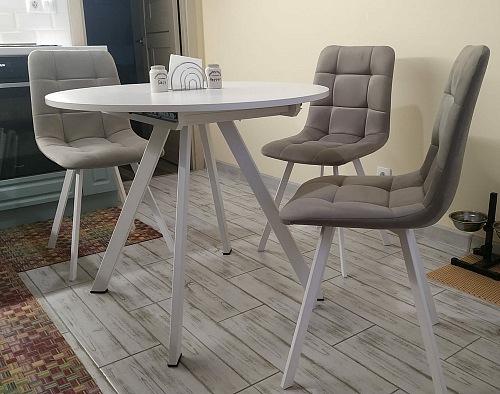 Стул на металлокаркасе Чилли бежевый / белый каркас фото покупателя 1541