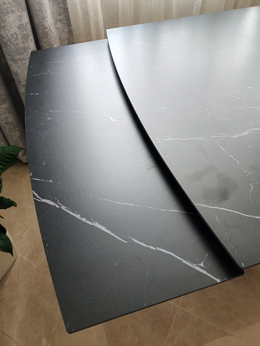 Керамический стол Готланд 160(220)х90х79 белый мрамор / черный фото покупателя 18