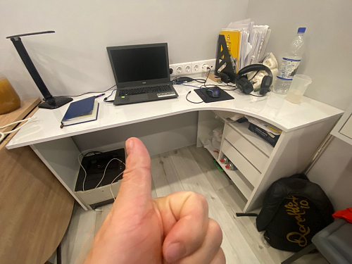 Письменный стол СПм-25 левый белый  - Уцененный экземпляр фото покупателя 39