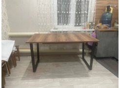 Деревянный стол Лота Лофт 120(160)х75 черный матовый / бетон светлый фото покупателя 782