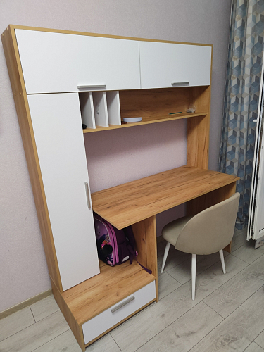 Письменный стол Лайт 03.243 дуб золотой (craft) / белый премиум фото покупателя 221