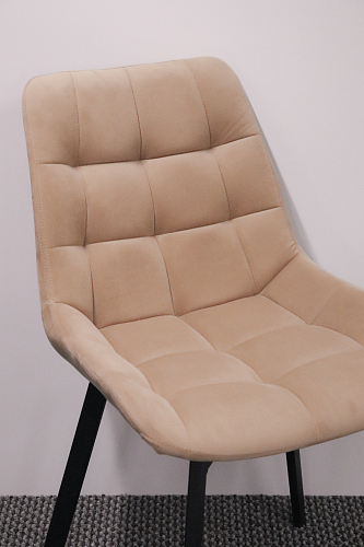 Стул на металлокаркасе Челси велюр коричневый / черный каркас из шоурума 10