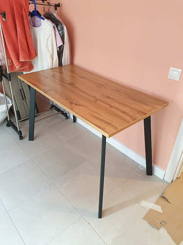 Стол Тринити Лофт 120 32 мм бетон / черный матовый фото покупателя 690