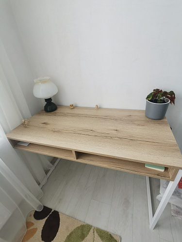 Письменный стол Леон Лофт бетон / черный матовый фото покупателя 61