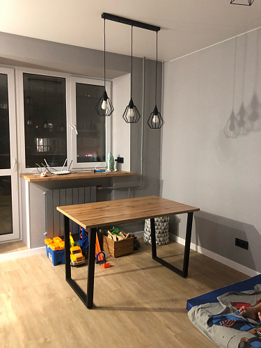 Стол Лота Лофт 120 32 мм бетон / черный матовый фото покупателя 154