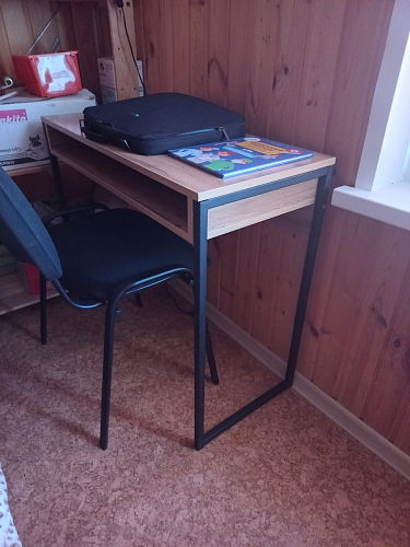 Письменный стол Лео Лофт бетон / черный матовый фото покупателя 7