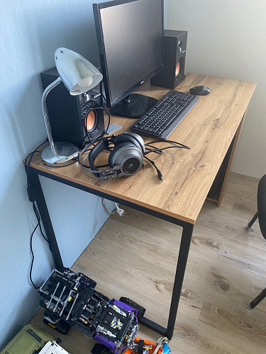 Письменный стол Фред Лофт черный матовый / дуб делано темный фото покупателя 4