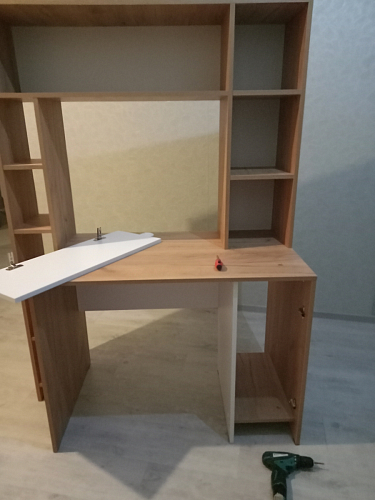 Письменный стол Комфорт 12.71 дуб золотой craft / белая аляска фото покупателя 130