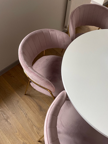 Стул на металлокаркасе Kamelia светло-фиолетовый / золотой фото покупателя 74