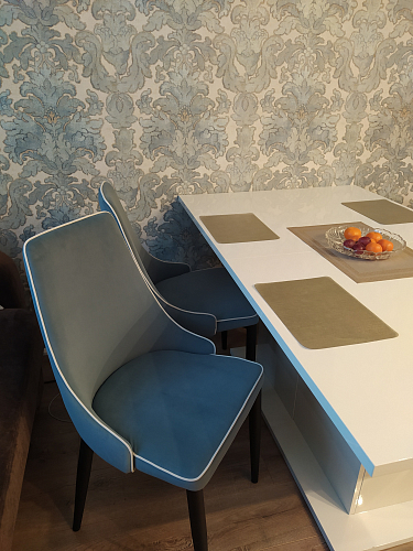 Стул на металлокаркасе Kora 1 light blue / white / black фото покупателя 4