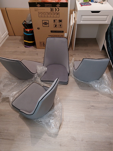 Стул на металлокаркасе Kora dark gray / black фото покупателя 465