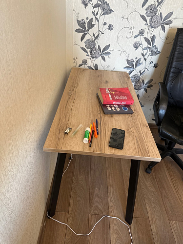 Стол Тринити Лофт 120 32 мм дуб галифакс табако / черный матовый фото покупателя 396