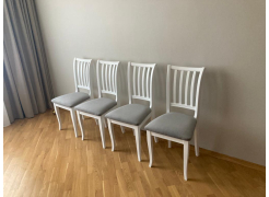 Деревянный стул Фрезино с проножкой бежевый велюр / белый фото покупателя 1