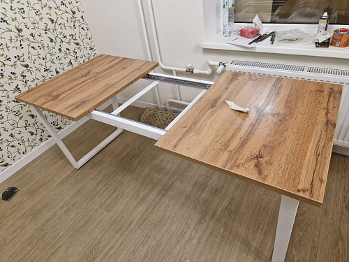 Деревянный стол Лота Лофт 120х75 белый матовый / дуб крафт золотой фото покупателя 568