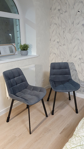 Стул на металлокаркасе Челси велюр коричневый / черный каркас фото покупателя 3