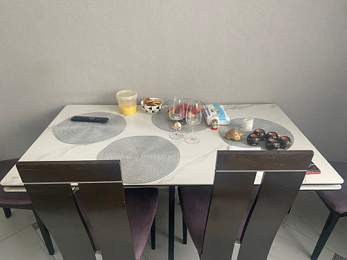 Керамический стол Вилли 140(200)х80х75 черный мрамор shakespeare black / черный фото покупателя 7