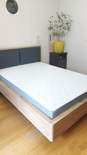 Двуспальная кровать Клауд 160х200 парящая дуб крафт золотой / антрацит фото покупателя 222