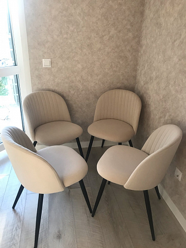 Стул на металлокаркасе Gabi 1 line light blue / black фото покупателя 128