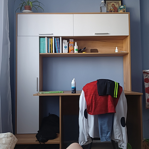 Письменный стол Лайт 03.243 дуб золотой (craft) / белый премиум фото покупателя 212