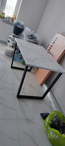 Стол Лота Лофт 120 32 мм бетон / черный матовый фото покупателя 1