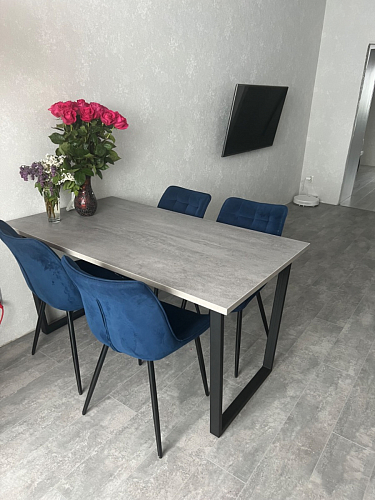 Деревянный стол Лота Лофт 140х80 черный матовый / бетон светлый фото покупателя 746