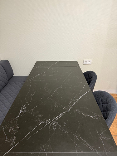 Керамический стол Норман 140(200)х80 серый мрамор larka grey / черный фото покупателя 48