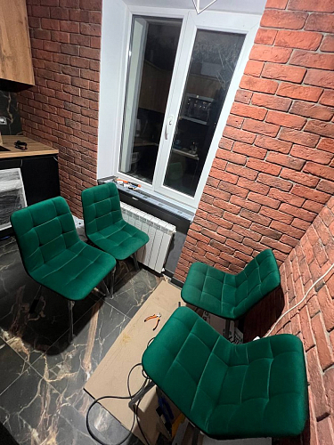 Стул на металлокаркасе Чилли К черный / зеленый фото покупателя 414