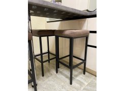 Барный стул Лофт кожзам темно-серый / черный матовый фото покупателя 93