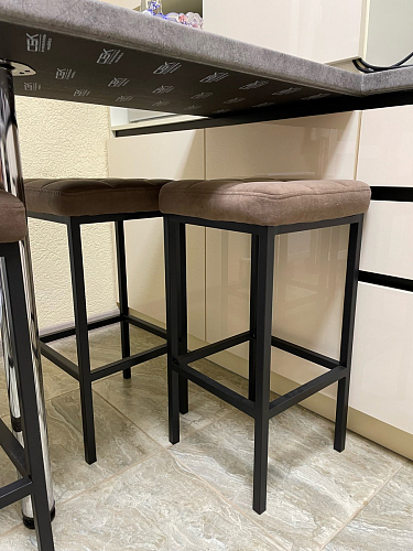 Барный стул Лофт микровелюр катания блэк / черный матовый фото покупателя 95