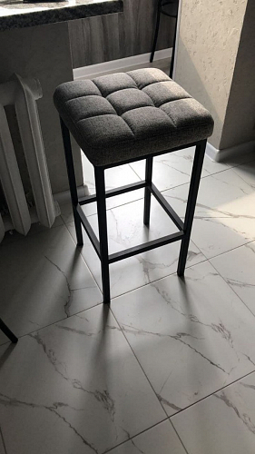 Барный стул Лофт ткань канди грей / черный матовый фото покупателя 265