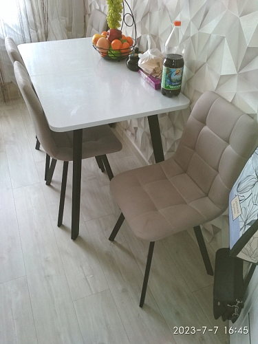 Стул на металлокаркасе Чилли К светло-серый велюр / черный каркас фото покупателя 617