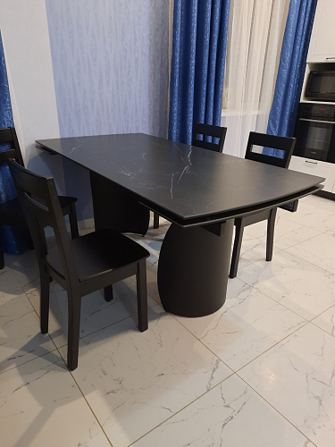Керамический стол Готланд 160(220)х90х79 ink gray / черный фото покупателя 11