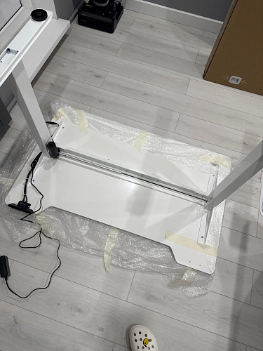 Компьютерный стол Маркос с механизмом подъема 120х75х75 орех кантри / белый фото покупателя 45